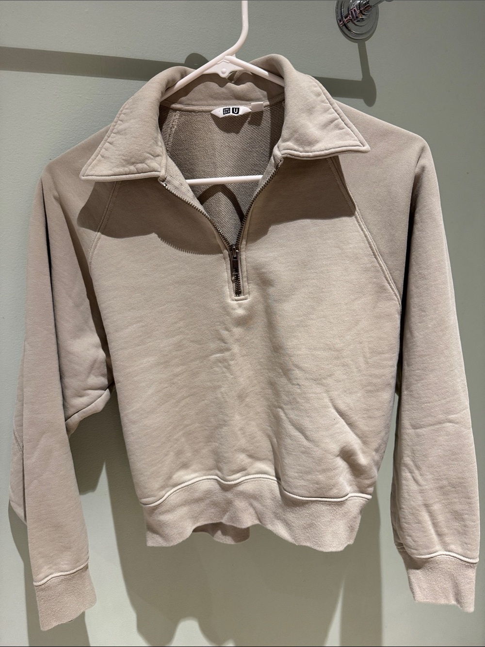 Uniqlo Tan Zip-Neck Pullover